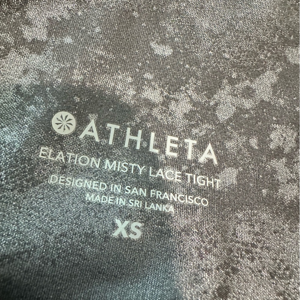 Athleta Elation Misty Lace Ultra High Rise Black Tights Size XS - Picture 9 of 11